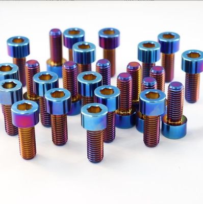 Bu lông titan bị cháy Hợp kim titan DIN912 Đầu hình trụ Đầu lục giác Ổ cắm vít và bu lông