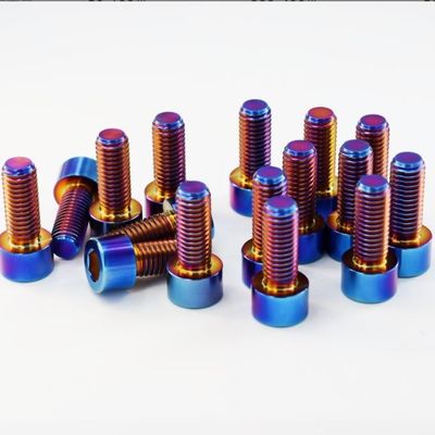 Bu lông titan bị cháy Hợp kim titan DIN912 Đầu hình trụ Đầu lục giác Ổ cắm vít và bu lông