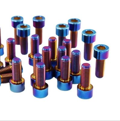 Bu lông titan bị cháy Hợp kim titan DIN912 Đầu hình trụ Đầu lục giác Ổ cắm vít và bu lông