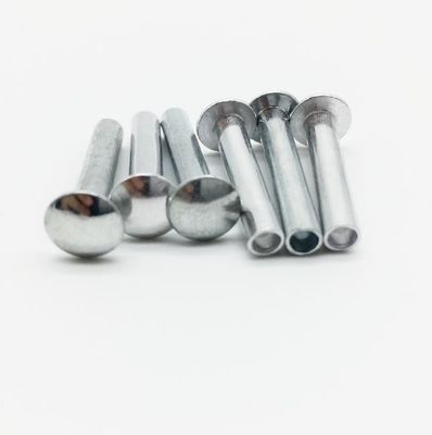 Đinh tán sắt hình bầu dục bán rỗng Kim loại một mặt Đinh tán mạ kẽm trắng công nghiệp