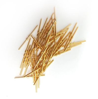Đầu dò thử nghiệm mạ vàng bằng đồng thau rắn Kim mạ vàng Pogo Pin / Spring Thimble