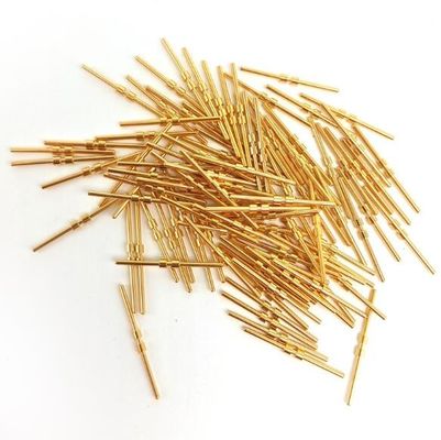 Đầu dò thử nghiệm mạ vàng bằng đồng thau rắn Kim mạ vàng Pogo Pin / Spring Thimble