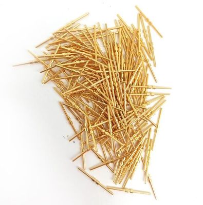 Đầu dò thử nghiệm mạ vàng bằng đồng thau rắn Kim mạ vàng Pogo Pin / Spring Thimble