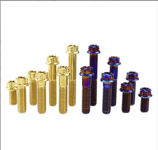 Bu lông hợp kim titan M6 Torx ở mặt bích lạ mắt để sửa đổi xe máy